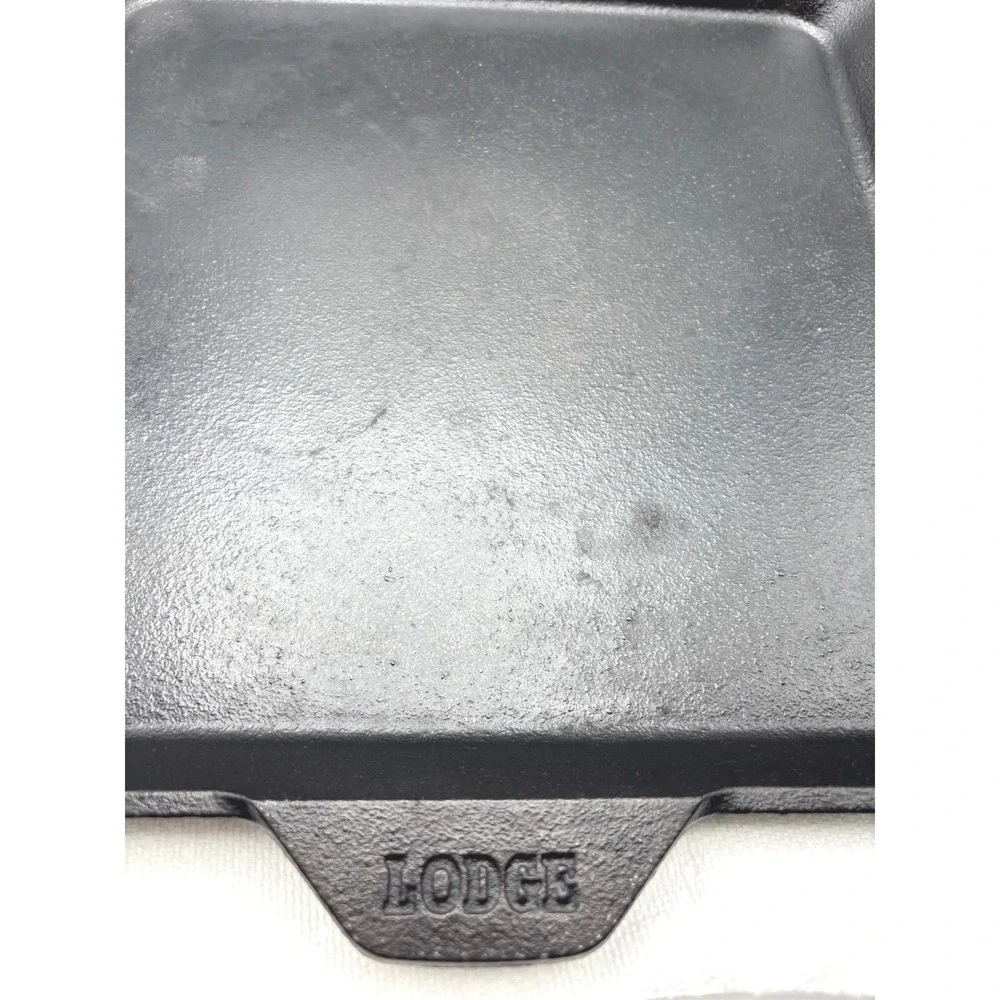 Lodge 10.5 Inch Square Cast Iron Griddle Pan 9SGR USA Made Black